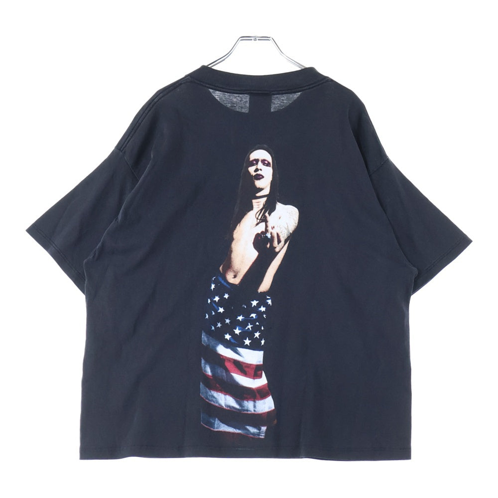 VINTAGE(ヴィンテージ) 90S MARILYN MANSON HELLO MY NAME IS マリリンマンソン 両面プリント 半袖Tシャツ ブラック