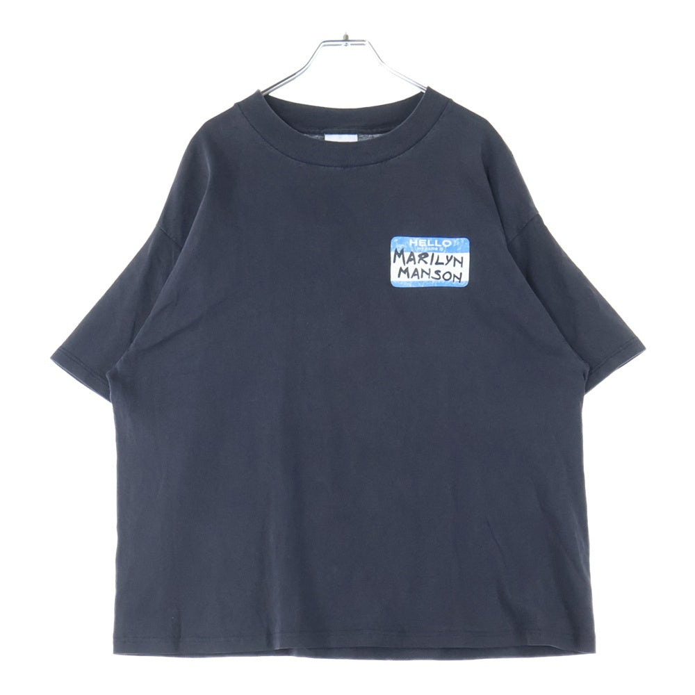 VINTAGE(ヴィンテージ) 90S MARILYN MANSON HELLO MY NAME IS マリリンマンソン 両面プリント 半袖Tシャツ ブラック