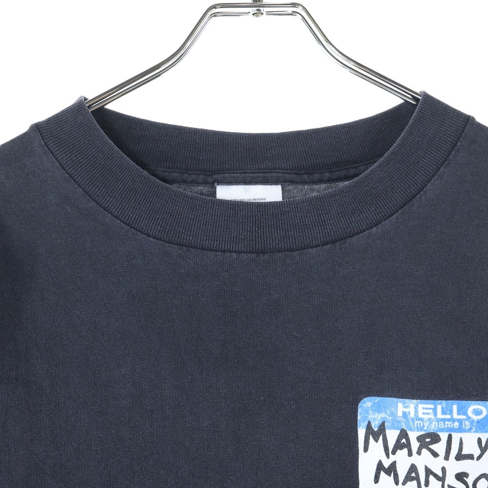 VINTAGE(ヴィンテージ) 90S MARILYN MANSON HELLO MY NAME IS マリリンマンソン 両面プリント 半袖Tシャツ ブラック