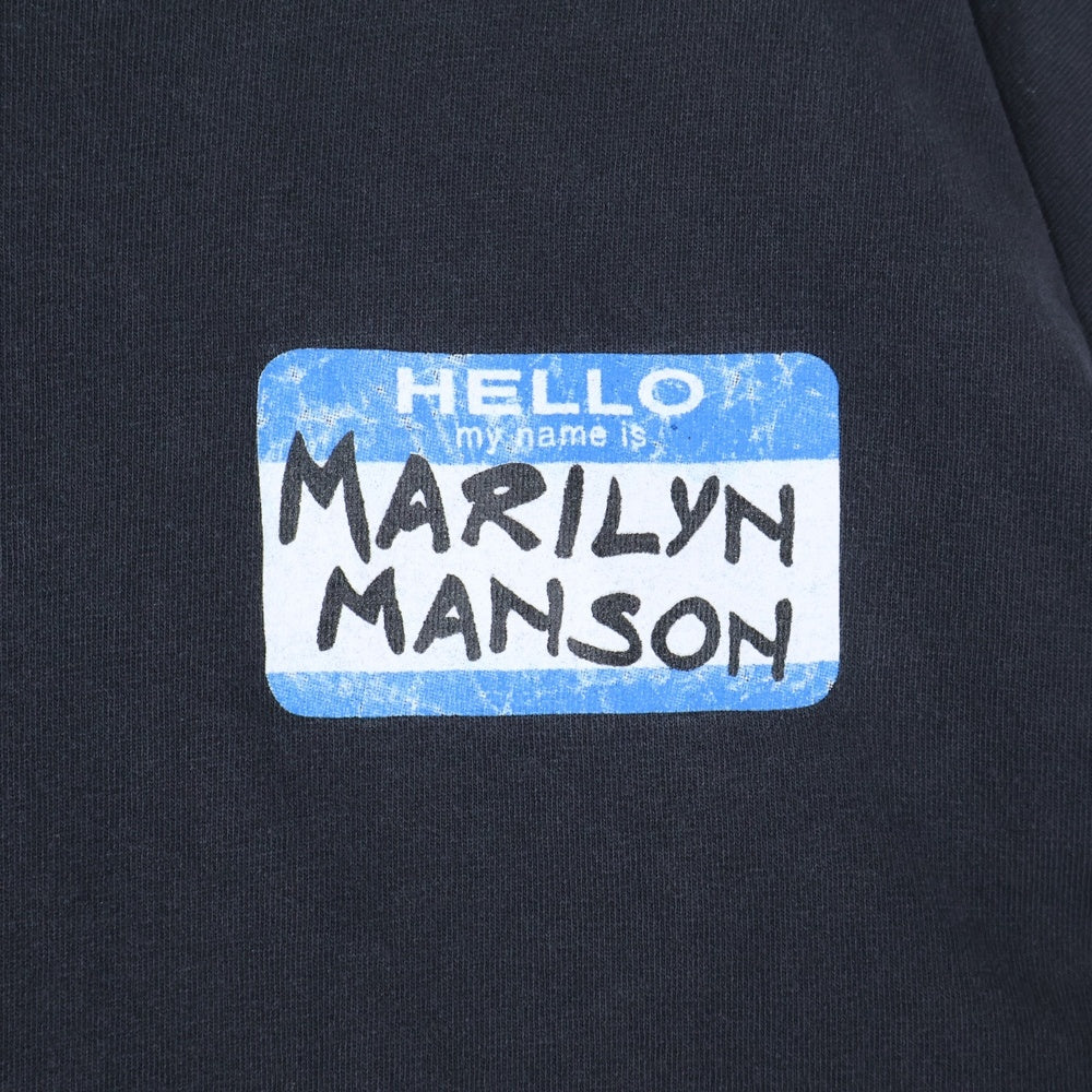 VINTAGE(ヴィンテージ) 90S MARILYN MANSON HELLO MY NAME IS マリリンマンソン 両面プリント 半袖Tシャツ ブラック