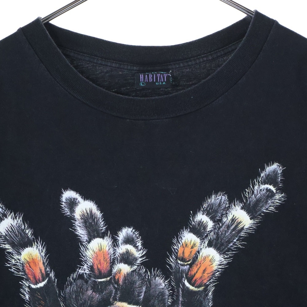 VINTAGE(ヴィンテージ) 90S HABITAT タランチュラプリント 半袖Tシャツ ブラック