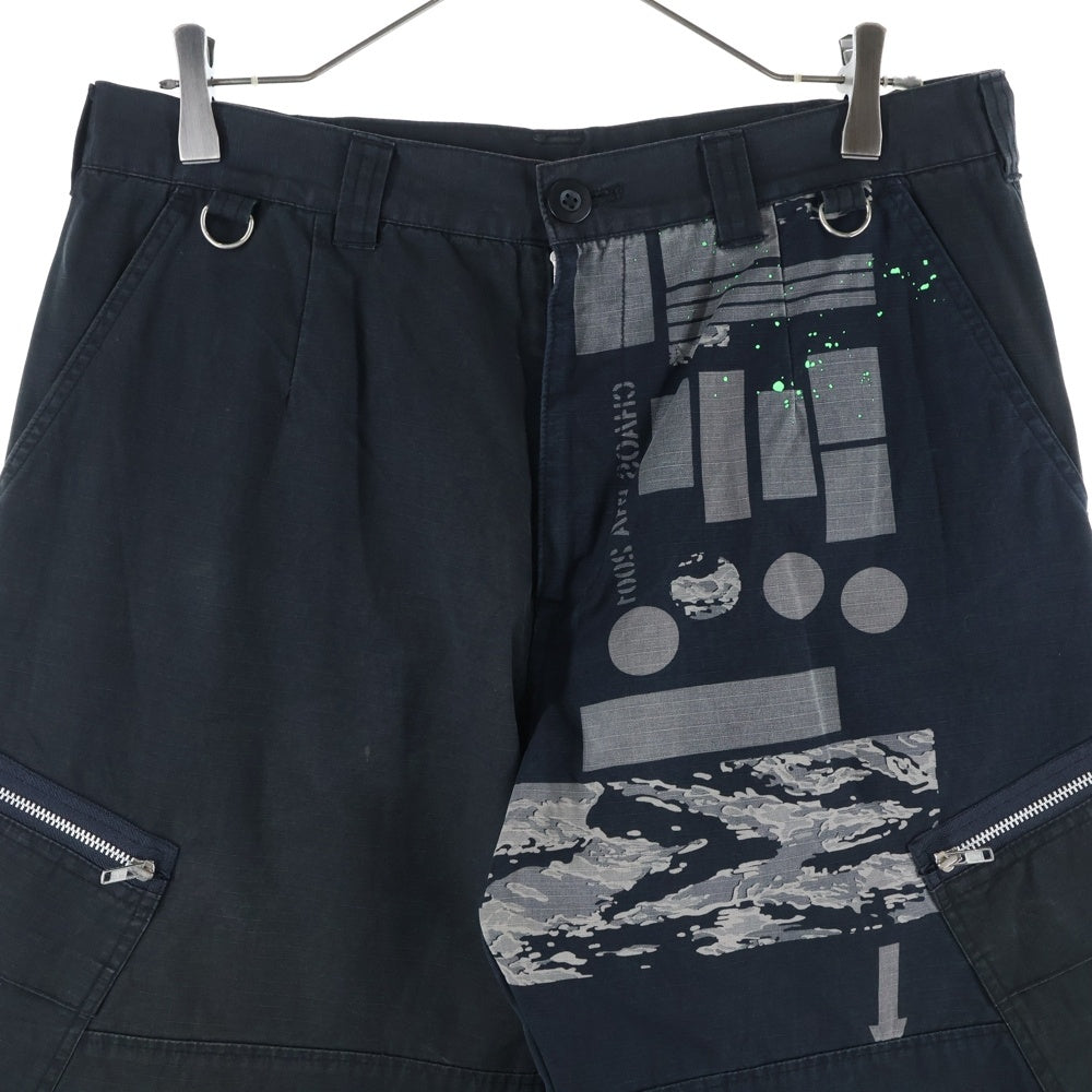 UNDERCOVER(アンダーカバー) 01SS chaotic discord期 嵌め絵期 ドッキングデザイン カーゴパンツ ブラック