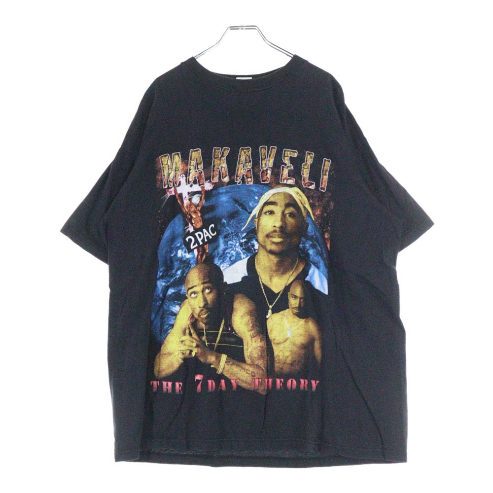 VINTAGE(ヴィンテージ) 90S BOOTLEG 2PAC LIFE OF AN OUTLAW THE 7DAY THEORY ツーパック ブートレッグ プリントTシャツ 半袖カットソー ブラック