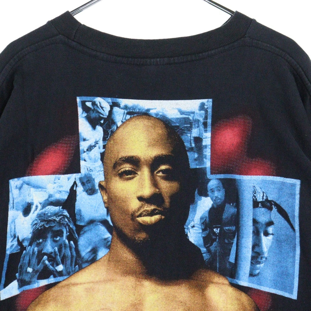 VINTAGE(ヴィンテージ) 90S BOOTLEG 2PAC LIFE OF AN OUTLAW THE 7DAY THEORY ツーパック ブートレッグ プリントTシャツ 半袖カットソー ブラック