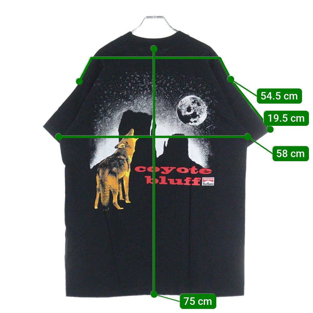 VINTAGE(ヴィンテージ) 90s Marlboro COYOTE BLUFF POCKET TEE マルボロ コヨーテ 両面プリント半袖Tシャツ カットソー ブラック