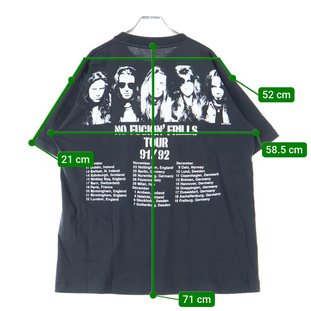 VINTAGE(ヴィンテージ) 90s SKID ROW NO FUCKIN'S FRII.I.S TOUR TEE 1992/1992 スキッドロウ 半袖Tシャツ カットソー ブラック