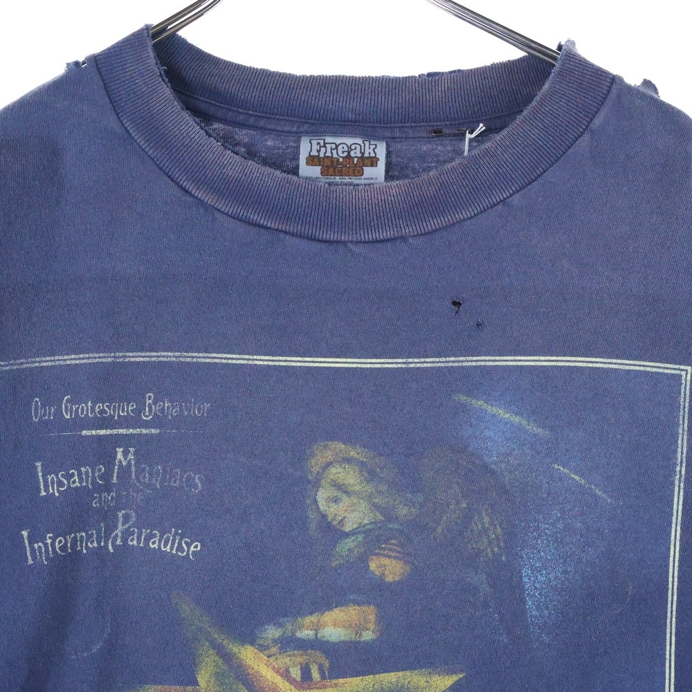 SAINT MICHAEL(セントマイケル) 24AW CP＿SS STAR TEE Freak 半袖Tシャツ カットソー ネイビー SM-YS1-0000-C03