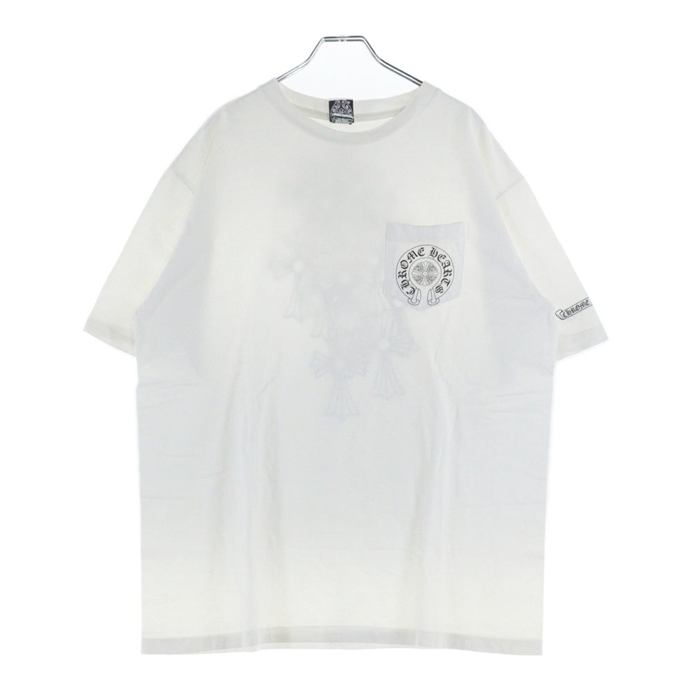 CHROME HEARTS(クロムハーツ) OLD オールドモデル バックセメタリー ホースシュープリントポケット 半袖Tシャツ カットソー ホワイト