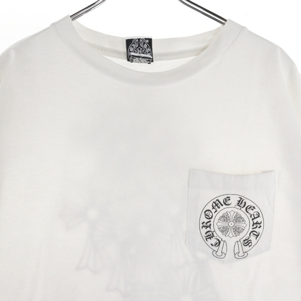 CHROME HEARTS(クロムハーツ) OLD オールドモデル バックセメタリー ホースシュープリントポケット 半袖Tシャツ カットソー ホワイト
