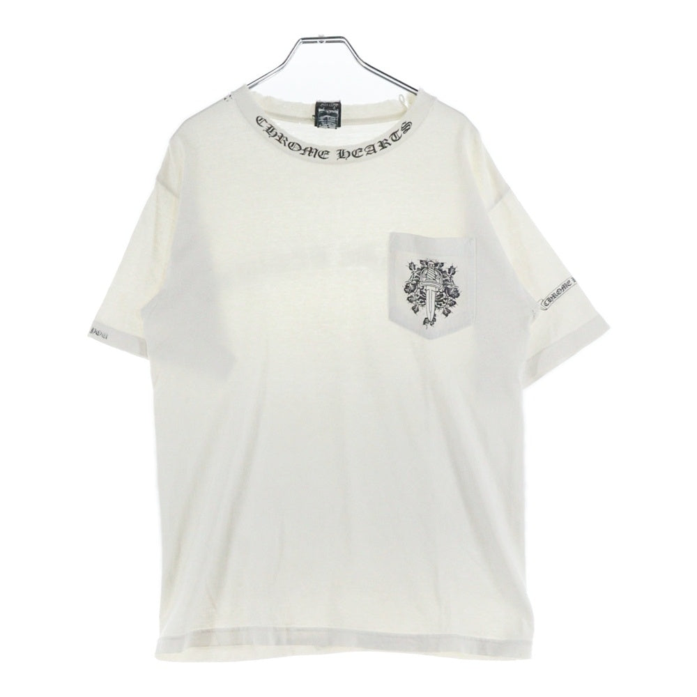CHROME HEARTS(クロムハーツ) OLD NECK LOGO TEE ネックロゴプリント バックスクロールラベル 半袖Tシャツ カットソー ホワイト