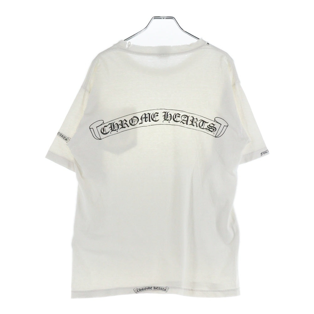 CHROME HEARTS(クロムハーツ) OLD NECK LOGO TEE ネックロゴプリント バックスクロールラベル 半袖Tシャツ カットソー ホワイト