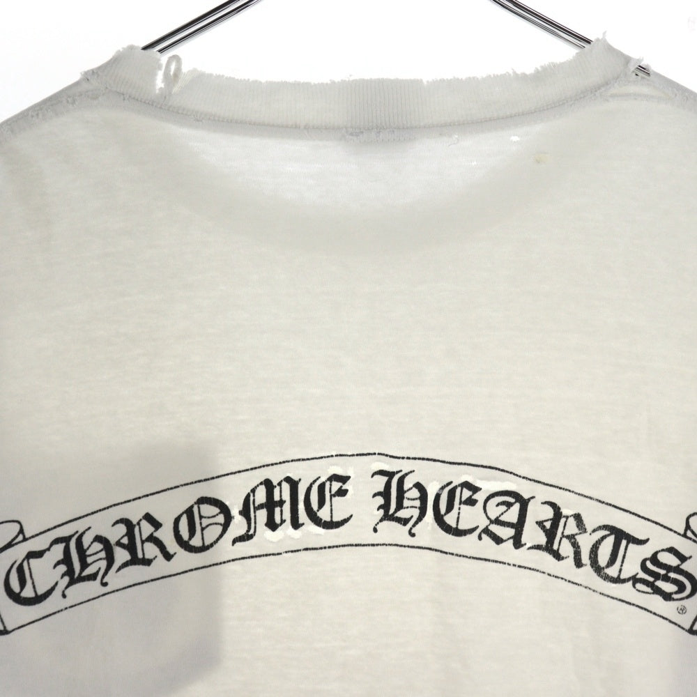 CHROME HEARTS(クロムハーツ) OLD NECK LOGO TEE ネックロゴプリント バックスクロールラベル 半袖Tシャツ カットソー ホワイト