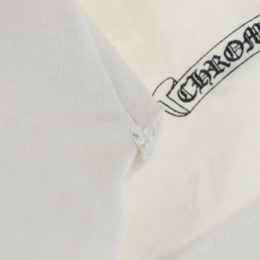 CHROME HEARTS(クロムハーツ) OLD NECK LOGO TEE ネックロゴプリント バックスクロールラベル 半袖Tシャツ カットソー ホワイト