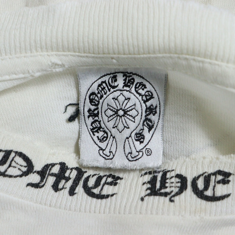 CHROME HEARTS(クロムハーツ) OLD NECK LOGO TEE ネックロゴプリント バックスクロールラベル 半袖Tシャツ カットソー ホワイト