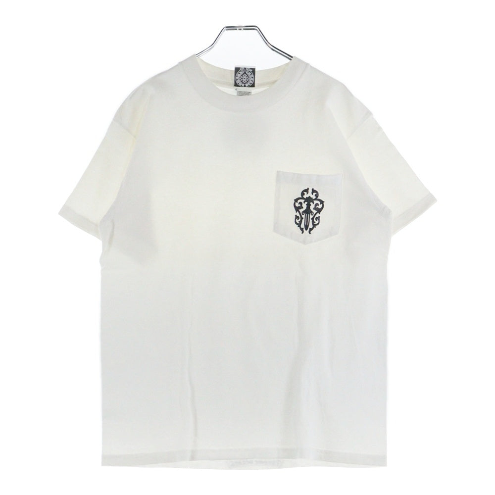 CHROME HEARTS(クロムハーツ) OLD バックホースシュー 胸ポケット 半袖Tシャツ カットソー ホワイト