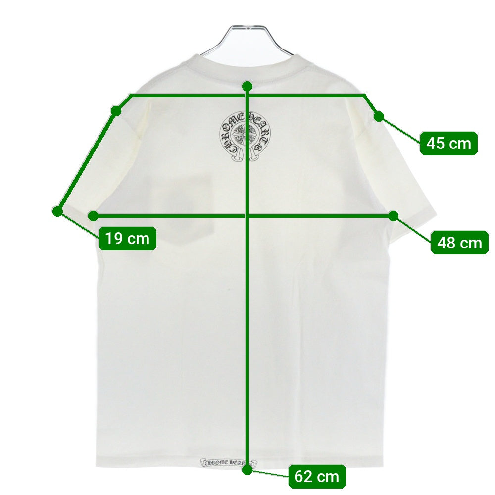 CHROME HEARTS(クロムハーツ) OLD バックホースシュー 胸ポケット 半袖Tシャツ カットソー ホワイト