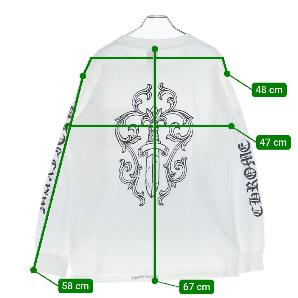 CHROME HEARTS(クロムハーツ) OLD ×max field Dagger L/S TEE オールドモデル マックスフィールド ダガープリント 長袖Tシャツ ホワイト