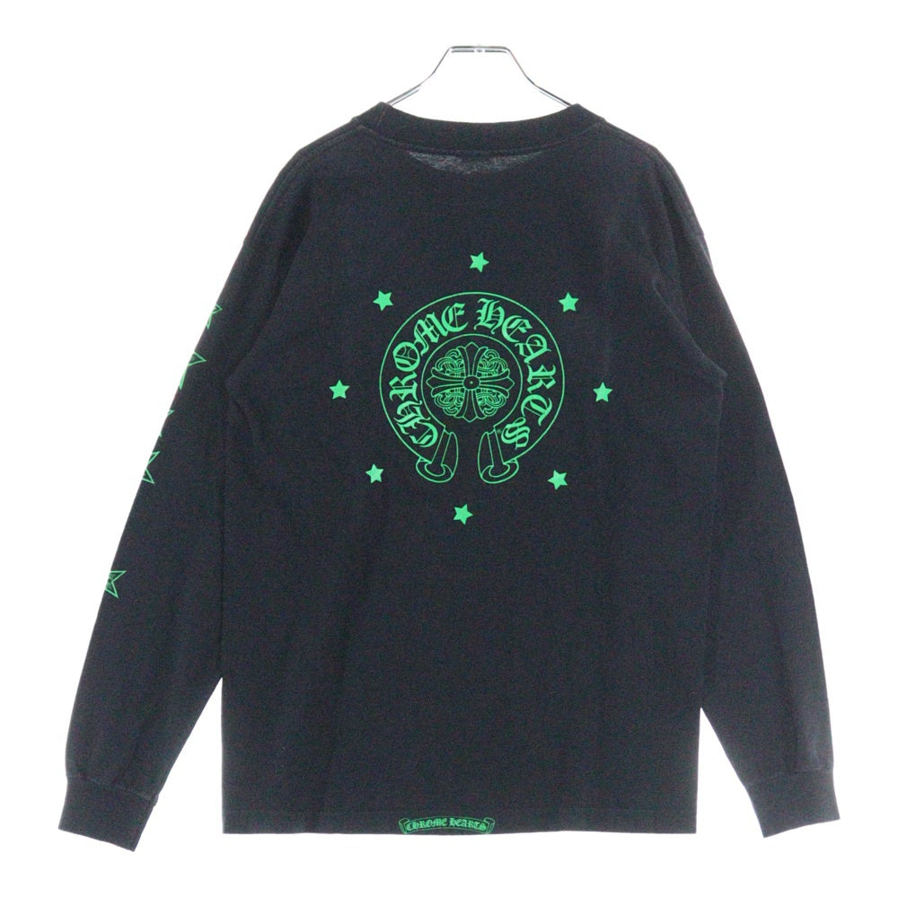 CHROME HEARTS(クロムハーツ) OLD バックホースシュー スタープリント長袖Tシャツ 長袖カットソー ブラック