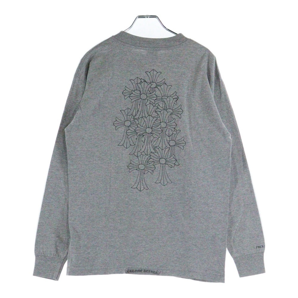 CHROME HEARTS(クロムハーツ) OLD オールドモデル バックセメタリークロス ホースシュープリントポケット 長袖カットソー 長袖Tシャツ グレー