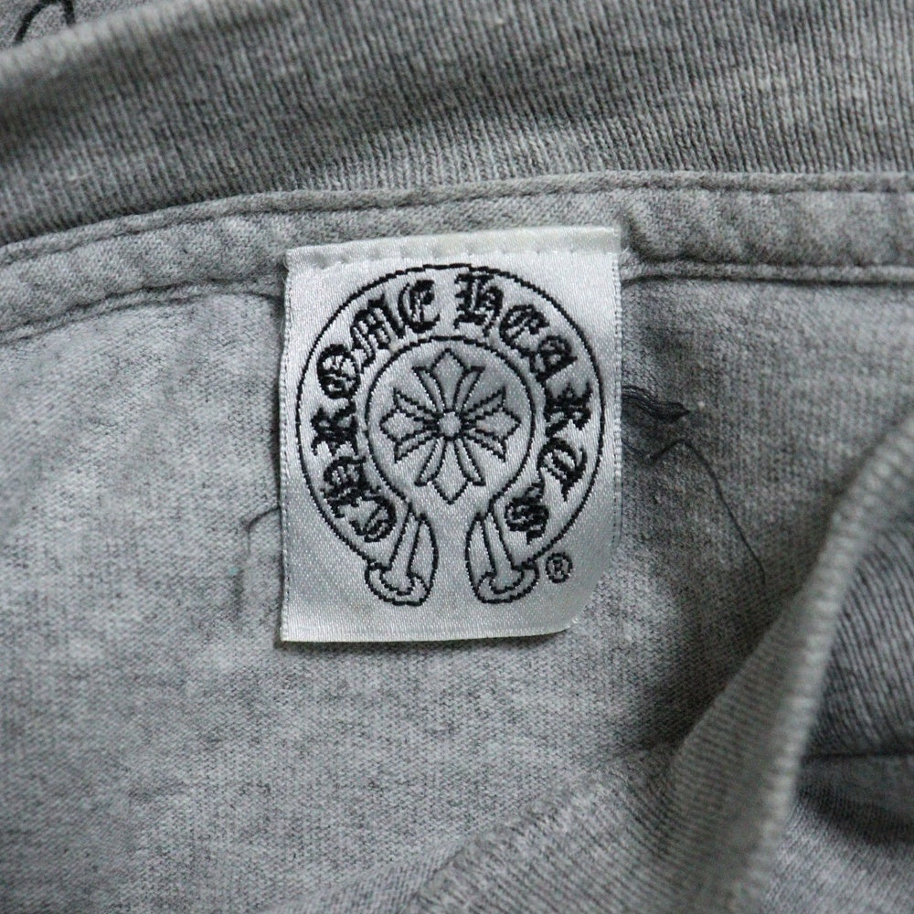 CHROME HEARTS(クロムハーツ) OLD オールドモデル バックセメタリークロス ホースシュープリントポケット 長袖カットソー 長袖Tシャツ グレー