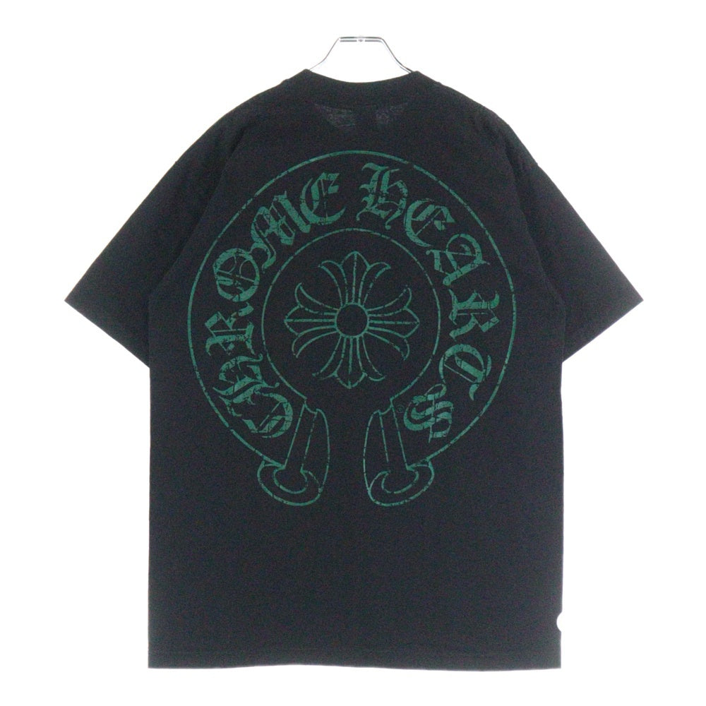CHROME HEARTS(クロムハーツ) バックホースシュー CHプラス スクロールラベルプリントポケット 半袖Tシャツ カットソー ブラック