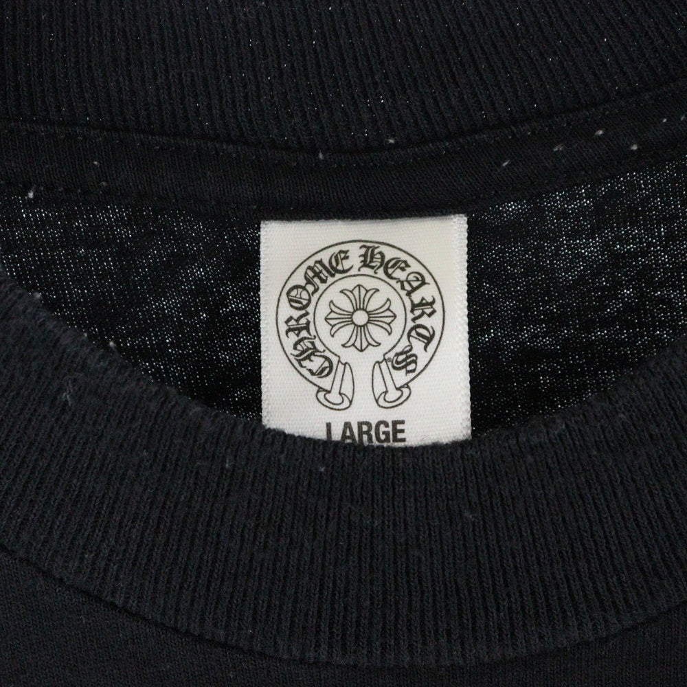 CHROME HEARTS(クロムハーツ) バックホースシュー CHプラス スクロールラベルプリントポケット 半袖Tシャツ カットソー ブラック