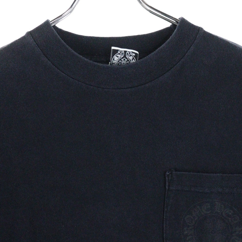 CHROME HEARTS(クロムハーツ) OLD オールドモデル バックセメタリークロス ホースシュープリントポケット 半袖Tシャツ カットソー ブラック