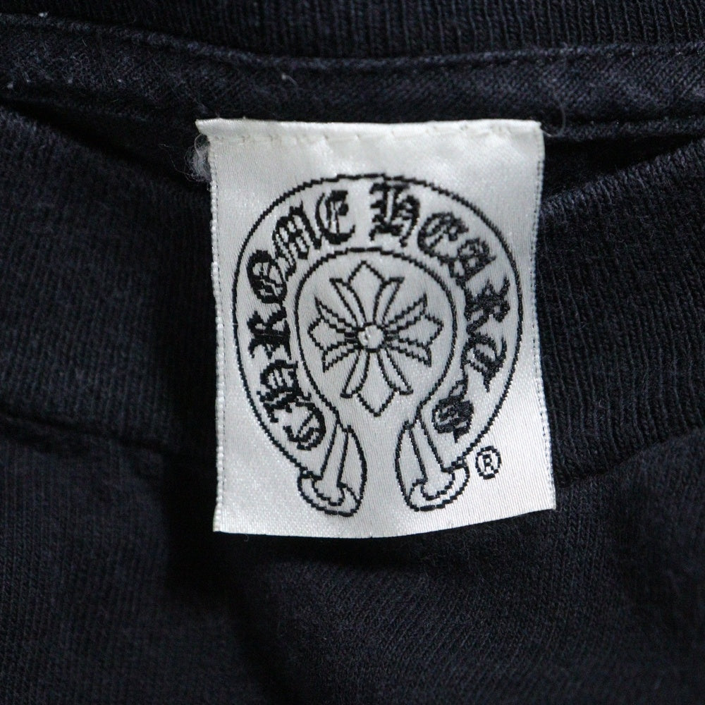 CHROME HEARTS(クロムハーツ) OLD オールドモデル バックセメタリークロス ホースシュープリントポケット 半袖Tシャツ カットソー ブラック