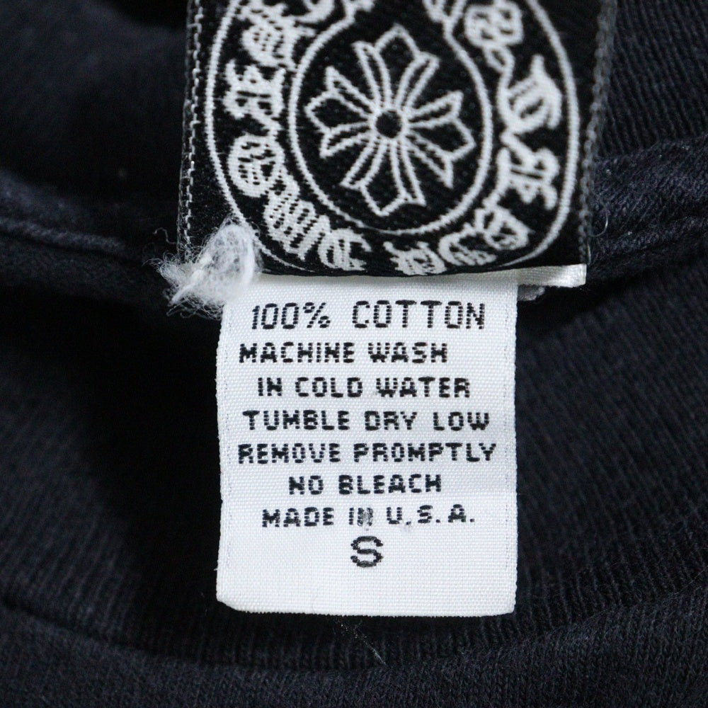CHROME HEARTS(クロムハーツ) OLD オールドモデル バックセメタリークロス ホースシュープリントポケット 半袖Tシャツ カットソー ブラック