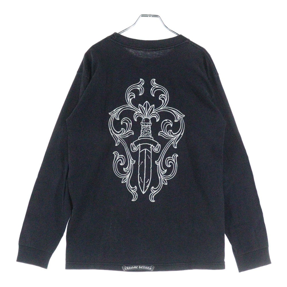 CHROME HEARTS(クロムハーツ) OLD ×max field Dagger L/S TEE オールドモデル マックスフィールド ダガープリント 長袖Tシャツ 長袖カットソー ブラック