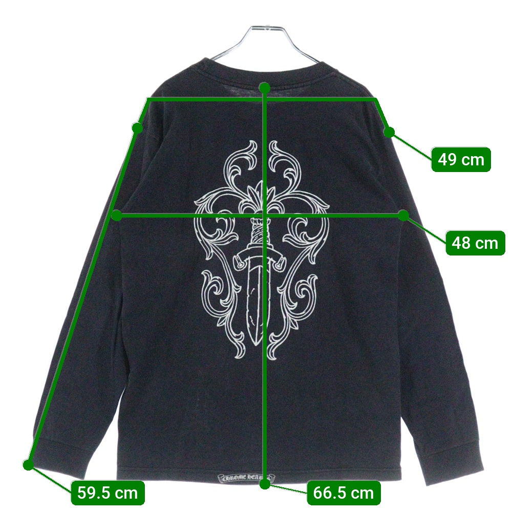 CHROME HEARTS(クロムハーツ) OLD ×max field Dagger L/S TEE オールドモデル マックスフィールド ダガープリント 長袖Tシャツ 長袖カットソー ブラック
