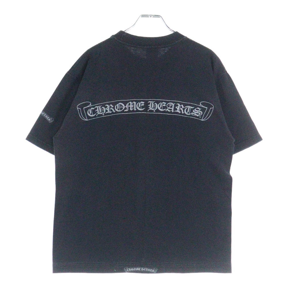CHROME HEARTS(クロムハーツ) OLD オールドモデル バックスクロールラベルプリント 胸ポケット 半袖Tシャツ カットソー ブラック