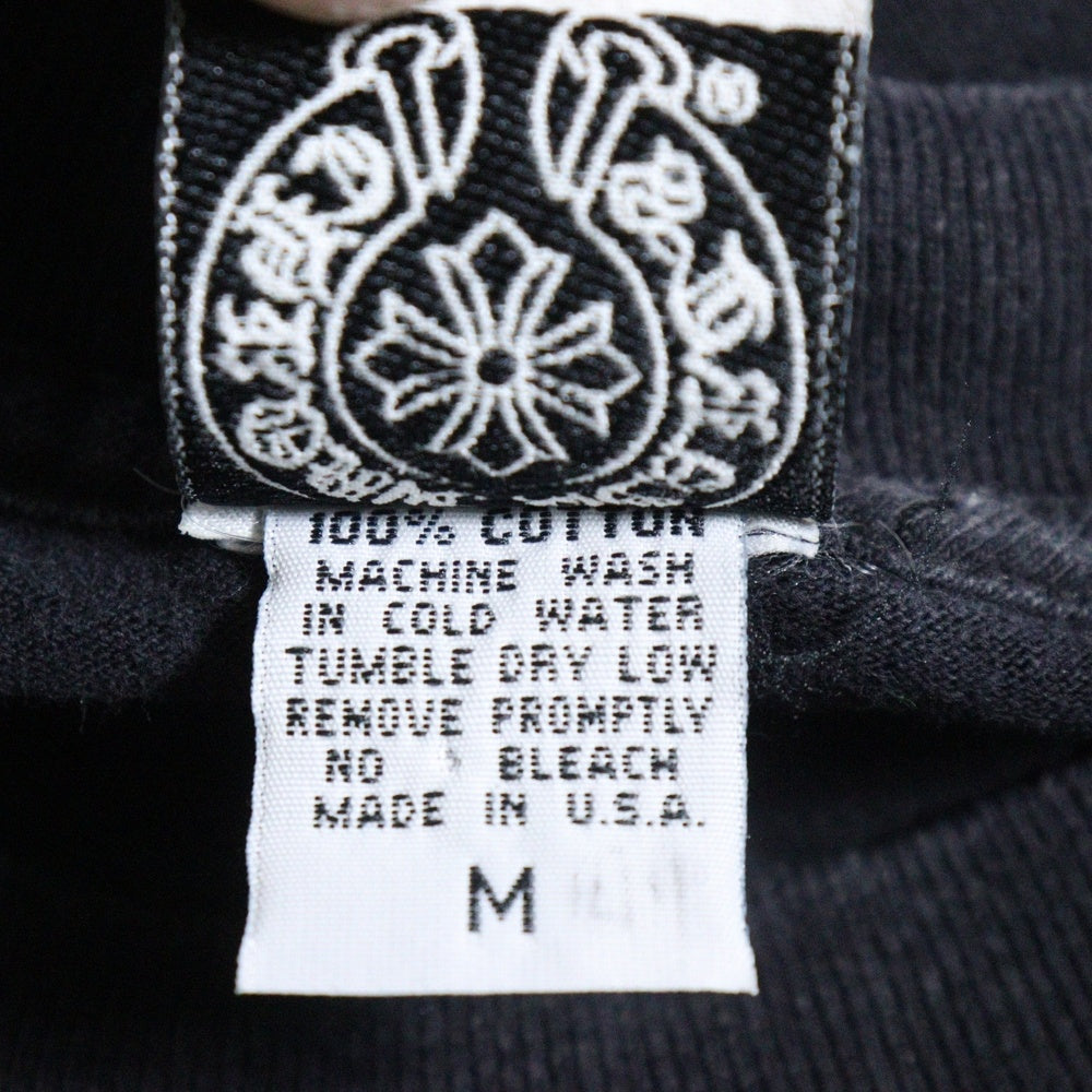 CHROME HEARTS(クロムハーツ) OLD オールドモデル バックスクロールラベルプリント 胸ポケット 半袖Tシャツ カットソー ブラック