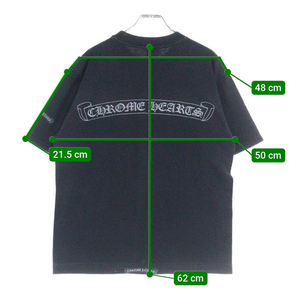 CHROME HEARTS(クロムハーツ) OLD オールドモデル バックスクロールラベルプリント 胸ポケット 半袖Tシャツ カットソー ブラック