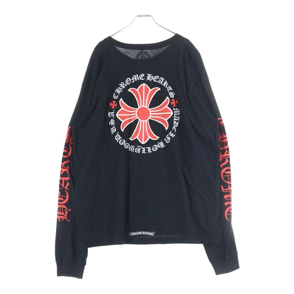 CHROME HEARTS(クロムハーツ) バックCHプラスロゴ アームプリント 胸ポケット 銀座店 長袖Tシャツ 長袖カットソー ブラック