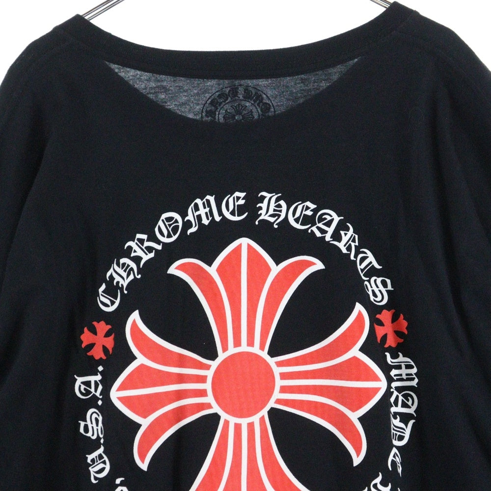 CHROME HEARTS(クロムハーツ) バックCHプラスロゴ アームプリント 胸ポケット 銀座店 長袖Tシャツ 長袖カットソー ブラック