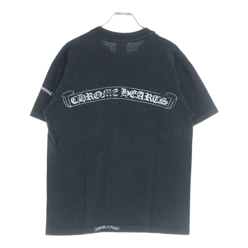 CHROME HEARTS(クロムハーツ) OLD オールドモデル バックスクロールラベルプリント 胸ポケット 半袖Tシャツ カットソー ブラック