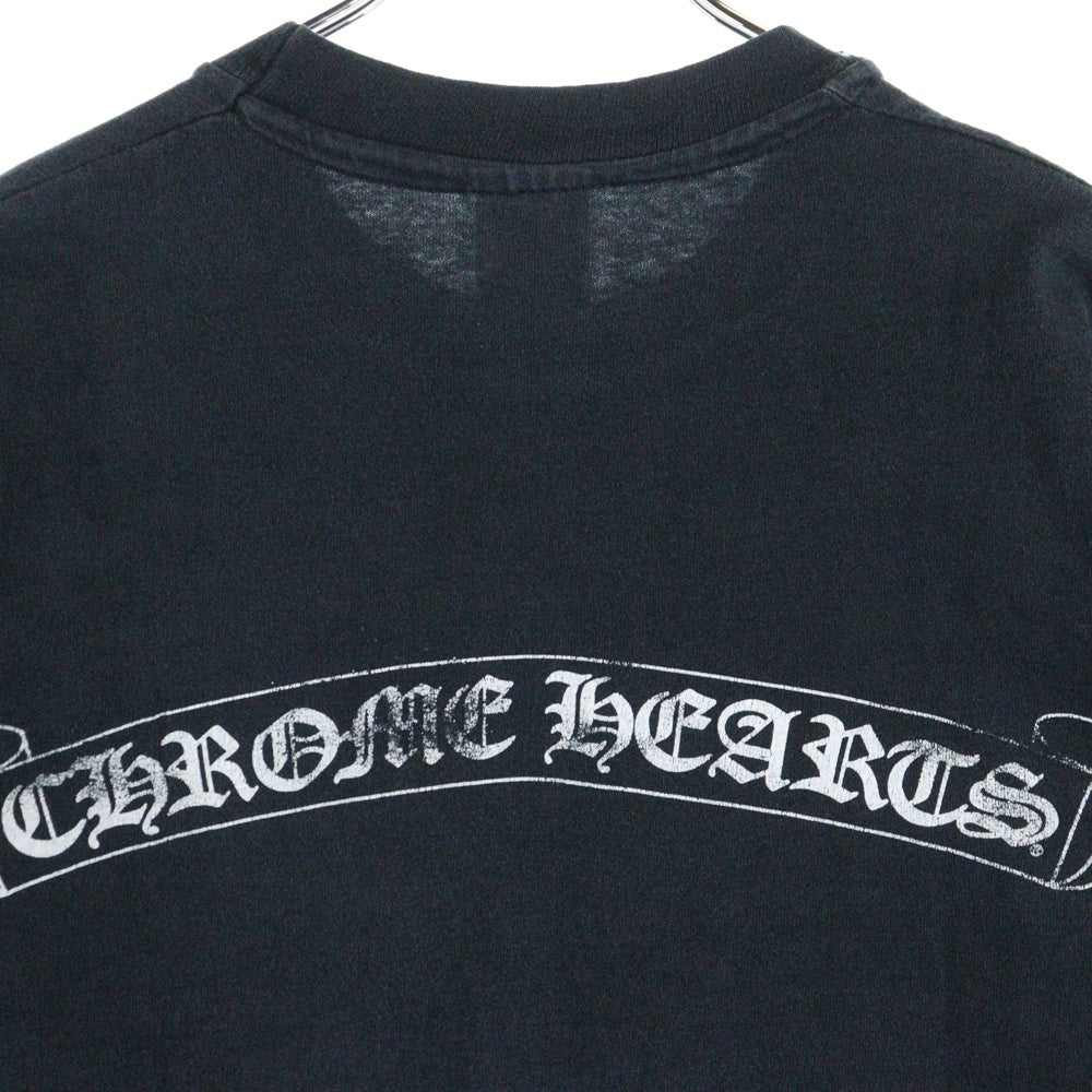CHROME HEARTS(クロムハーツ) OLD オールドモデル バックスクロールラベルプリント 胸ポケット 半袖Tシャツ カットソー ブラック