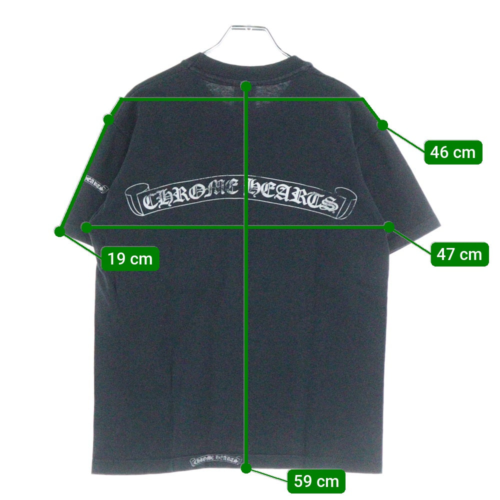 CHROME HEARTS(クロムハーツ) OLD オールドモデル バックスクロールラベルプリント 胸ポケット 半袖Tシャツ カットソー ブラック