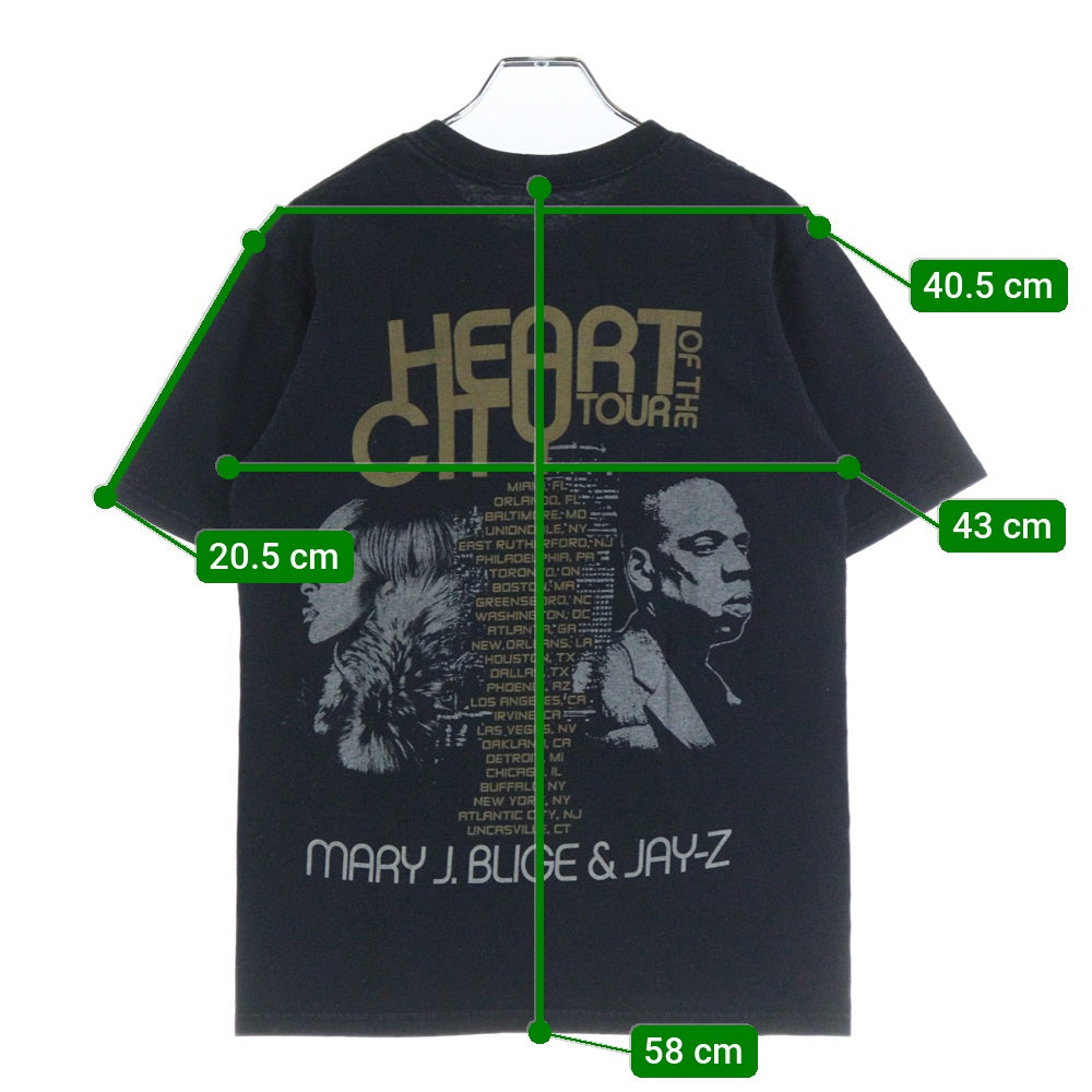 VINTAGE(ヴィンテージ) 00S MARY J. BLIGE & JAY-Z HEART OF THE CITY 両面プリント 半袖Tシャツ ブラック