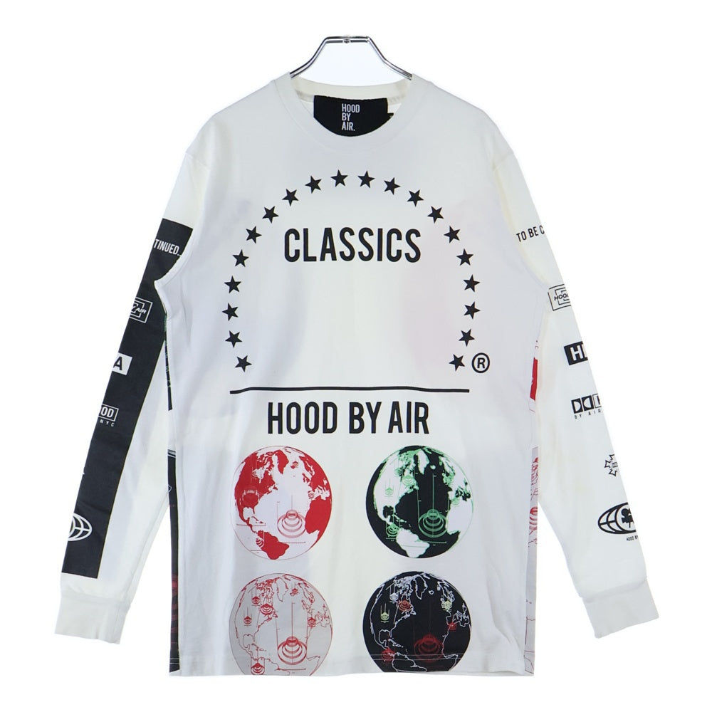 HOOD BY AIR/HBA(フッドバイエアー/エイチビーエー) CLASSICS グラフィックプリント ロングスリーブ 長袖Tシャツ ホワイト
