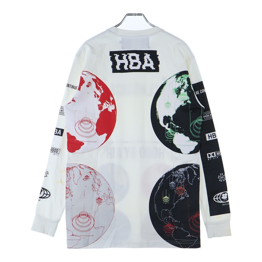 HOOD BY AIR/HBA(フッドバイエアー/エイチビーエー) CLASSICS グラフィックプリント ロングスリーブ 長袖Tシャツ ホワイト