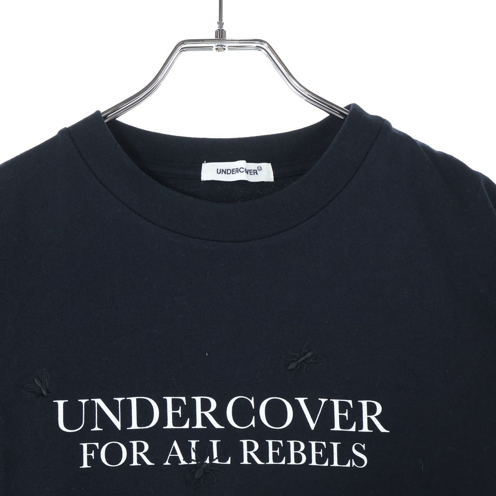 UNDERCOVER(アンダーカバー) 24SS 刺繍デザイン ロゴプリント 半袖Tシャツ ブラック UP1D4804