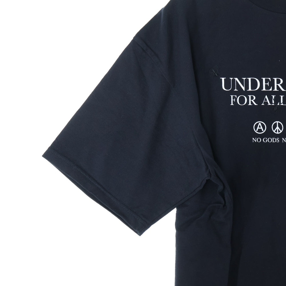 UNDERCOVER(アンダーカバー) 24SS 刺繍デザイン ロゴプリント 半袖Tシャツ ブラック UP1D4804