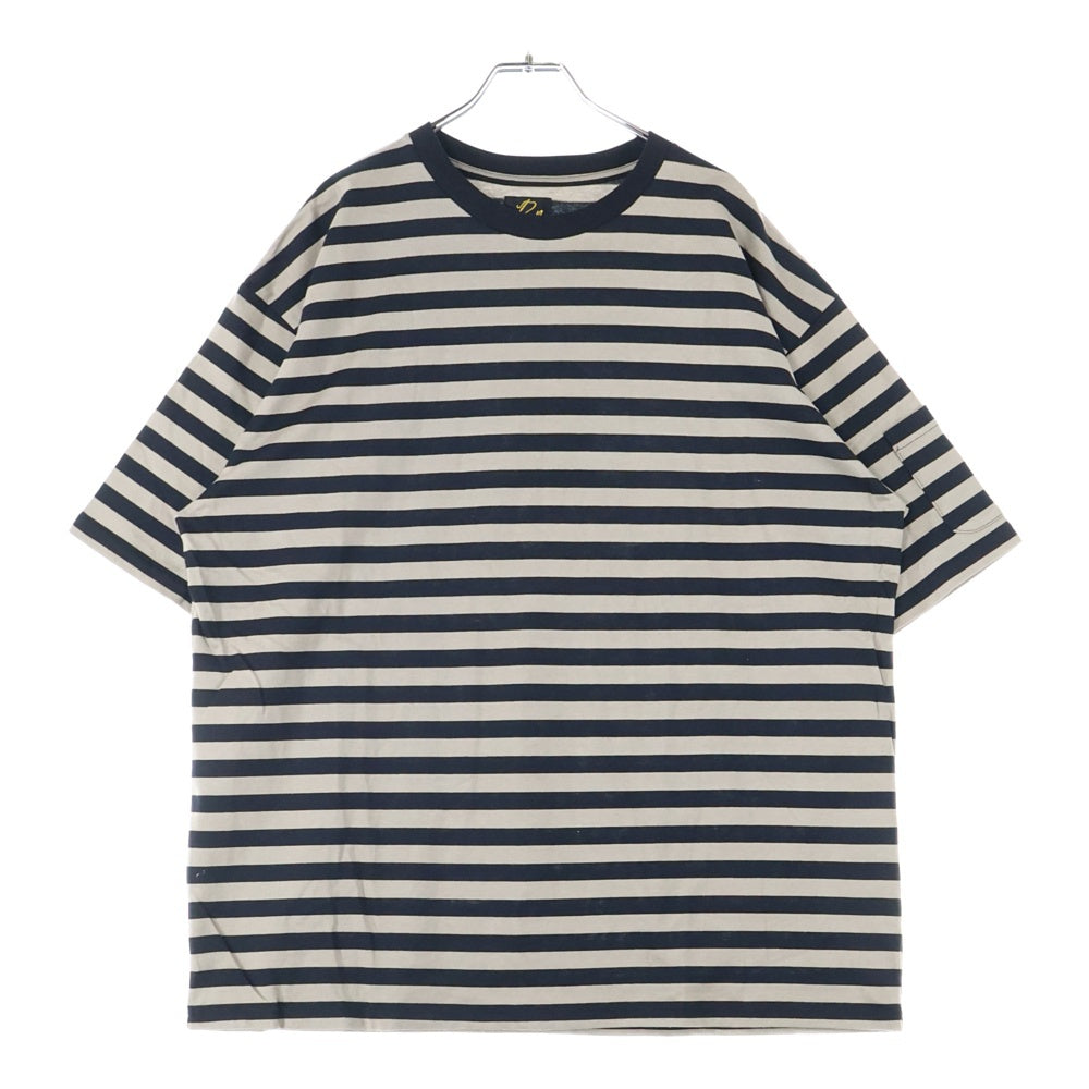 Needles(ニードルス) S/S CREW NECK TEE ボーダー柄 クルーネック 半袖Tシャツ ブラウン OT258
