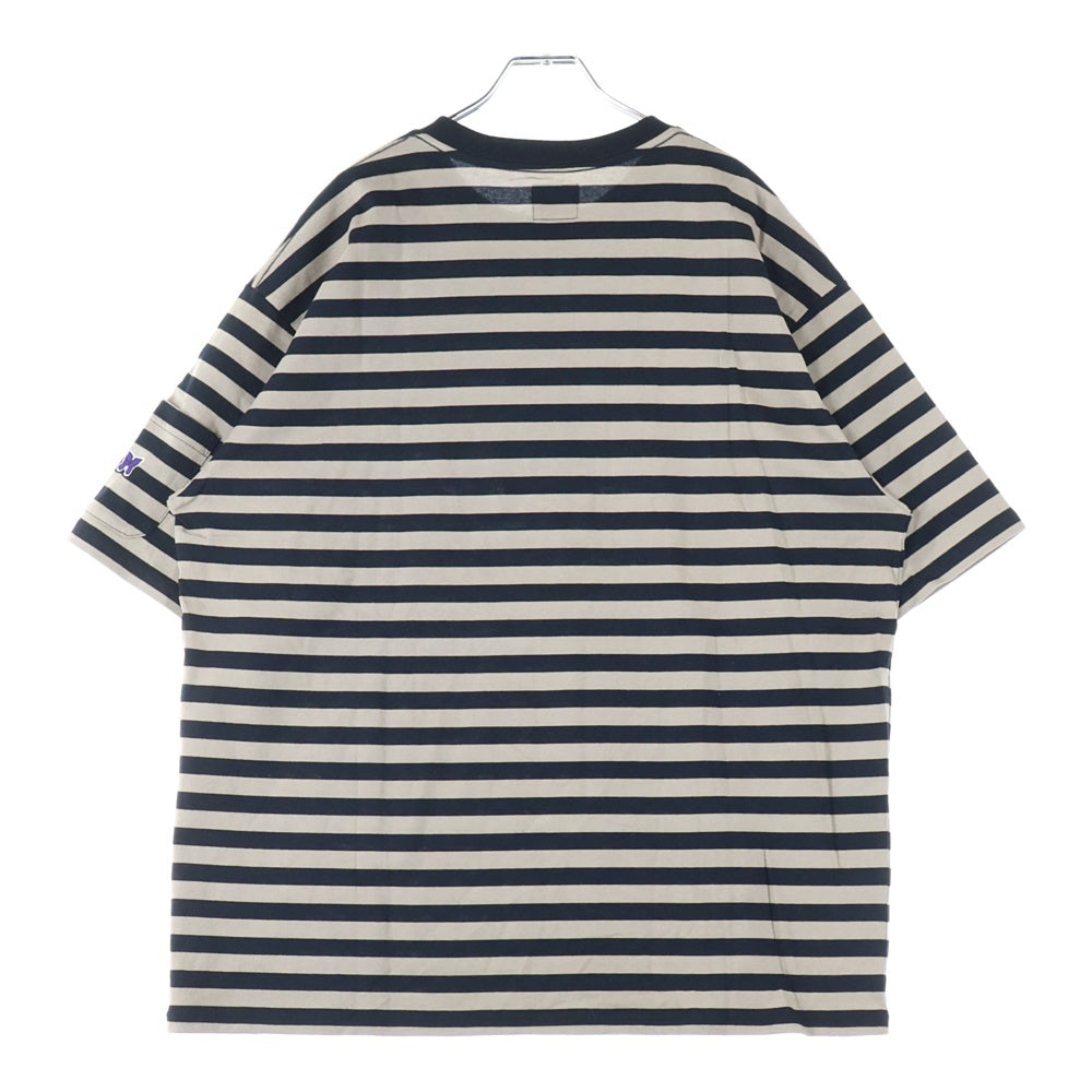 Needles(ニードルス) S/S CREW NECK TEE ボーダー柄 クルーネック 半袖Tシャツ ブラウン OT258