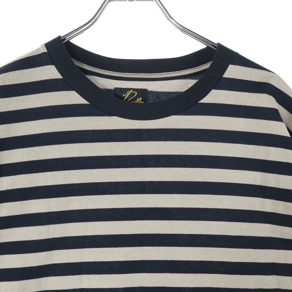Needles(ニードルス) S/S CREW NECK TEE ボーダー柄 クルーネック 半袖Tシャツ ブラウン OT258