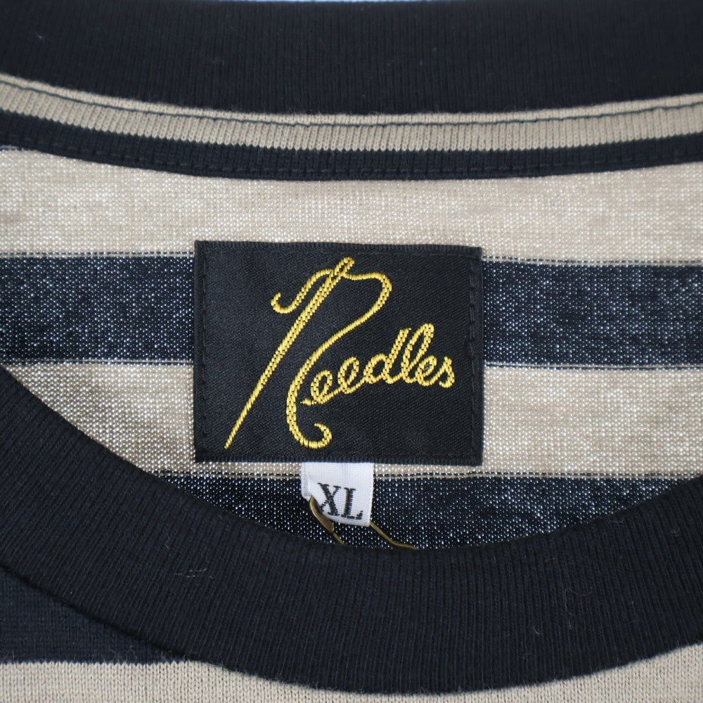 Needles(ニードルス) S/S CREW NECK TEE ボーダー柄 クルーネック 半袖Tシャツ ブラウン OT258