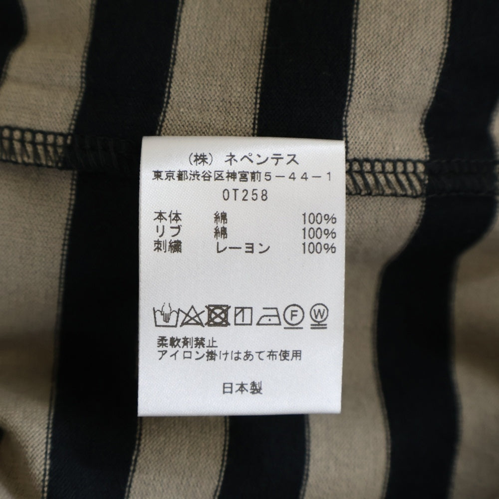 Needles(ニードルス) S/S CREW NECK TEE ボーダー柄 クルーネック 半袖Tシャツ ブラウン OT258