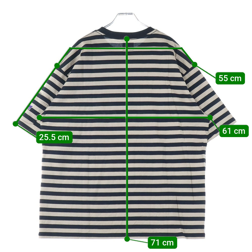 Needles(ニードルス) S/S CREW NECK TEE ボーダー柄 クルーネック 半袖Tシャツ ブラウン OT258